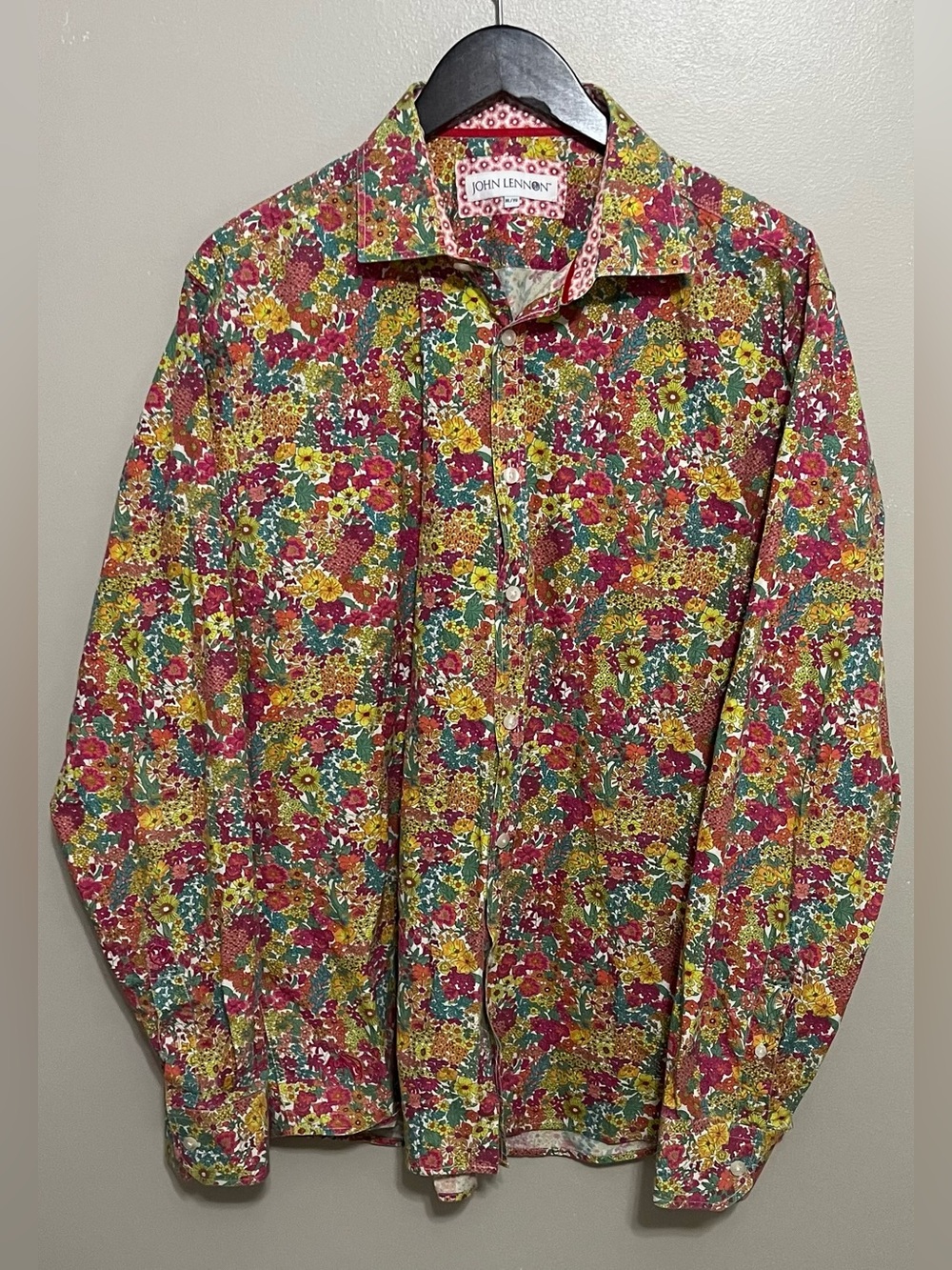 John Lennon Long Sleeve Floral Button Down Shirt Size XL